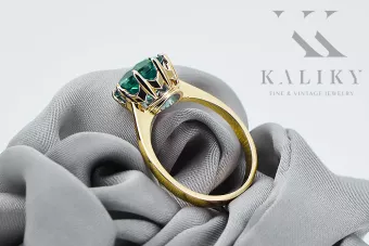 Vintage style  Smaragd 14k žluté zlato vrc157y